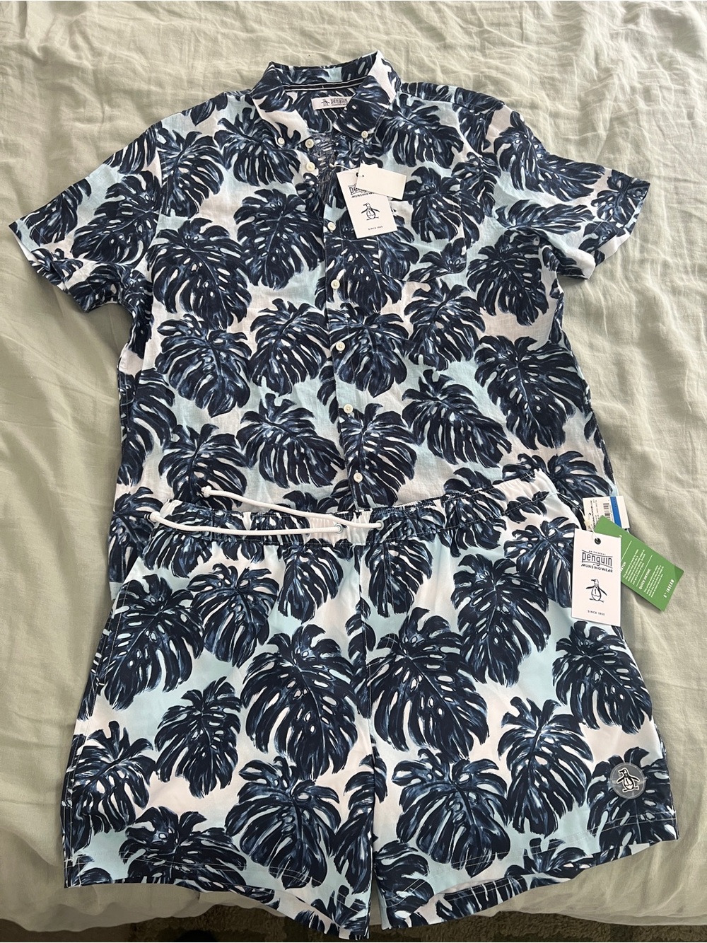 Original Penguin by Munsingwear Blue Floral Swim Trunks